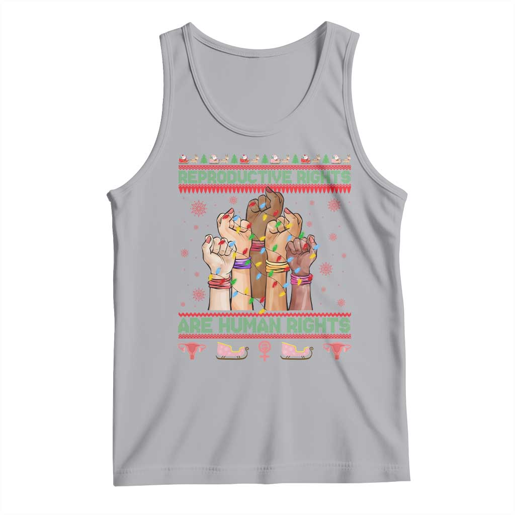 Ugly Christmas Feminist Raccoon Gift Tank Top Reproductive Rights Are Human Rights - Wonder Print Shop