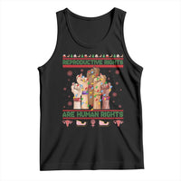 Ugly Christmas Feminist Raccoon Gift Tank Top Reproductive Rights Are Human Rights - Wonder Print Shop