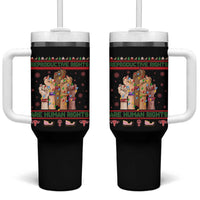 Ugly Christmas Feminist Raccoon Gift Tumbler With Handle Reproductive Rights Are Human Rights - Wonder Print Shop