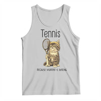 Funny Cat Plays Tennis Tank Top Because Murder Is Wrong - Wonder Print Shop