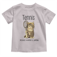Funny Cat Plays Tennis Toddler T Shirt Because Murder Is Wrong - Wonder Print Shop