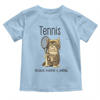 Funny Cat Plays Tennis Toddler T Shirt Because Murder Is Wrong - Wonder Print Shop