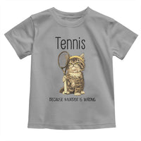 Funny Cat Plays Tennis Toddler T Shirt Because Murder Is Wrong - Wonder Print Shop
