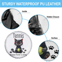 Funny Tennis Cat Gift Spare Tire Cover Because Murder Is Wrong - Wonder Print Shop