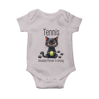 Funny Tennis Cat Gift Baby Onesie Because Murder Is Wrong - Wonder Print Shop