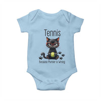 Funny Tennis Cat Gift Baby Onesie Because Murder Is Wrong - Wonder Print Shop