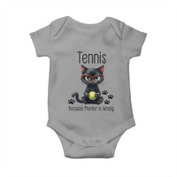 Funny Tennis Cat Gift Baby Onesie Because Murder Is Wrong - Wonder Print Shop