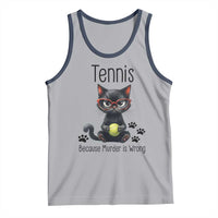 Funny Tennis Cat Gift Tank Top Because Murder Is Wrong - Wonder Print Shop