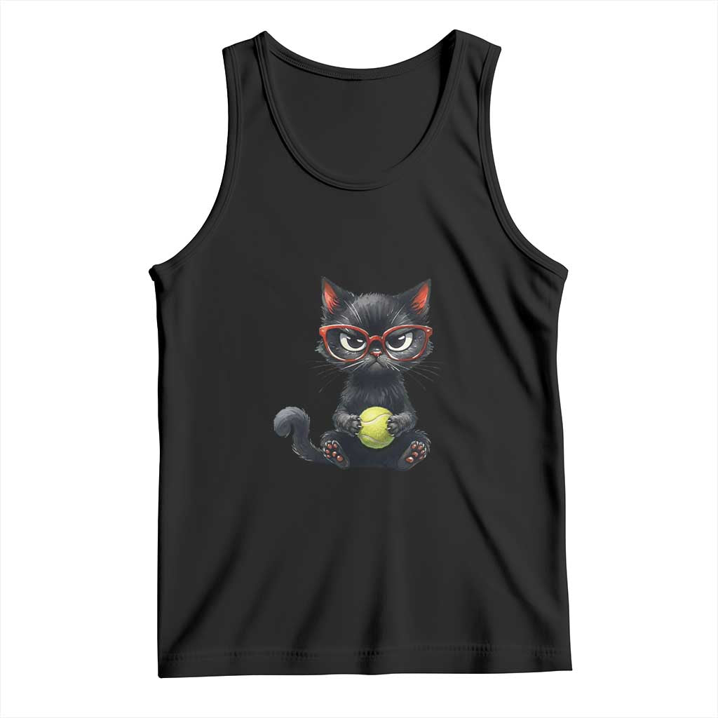 Funny Tennis Cat Gift Tank Top Because Murder Is Wrong - Wonder Print Shop
