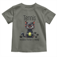 Funny Tennis Cat Gift Toddler T Shirt Because Murder Is Wrong - Wonder Print Shop