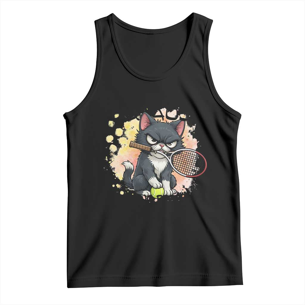 Funny Cat Plays Tennis Tank Top Because Punching People Is Against The Law - Wonder Print Shop