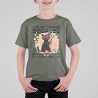 Because Punching People Is Against The Law T Shirt For Kid Funny Tennis Cat Gift - Wonder Print Shop