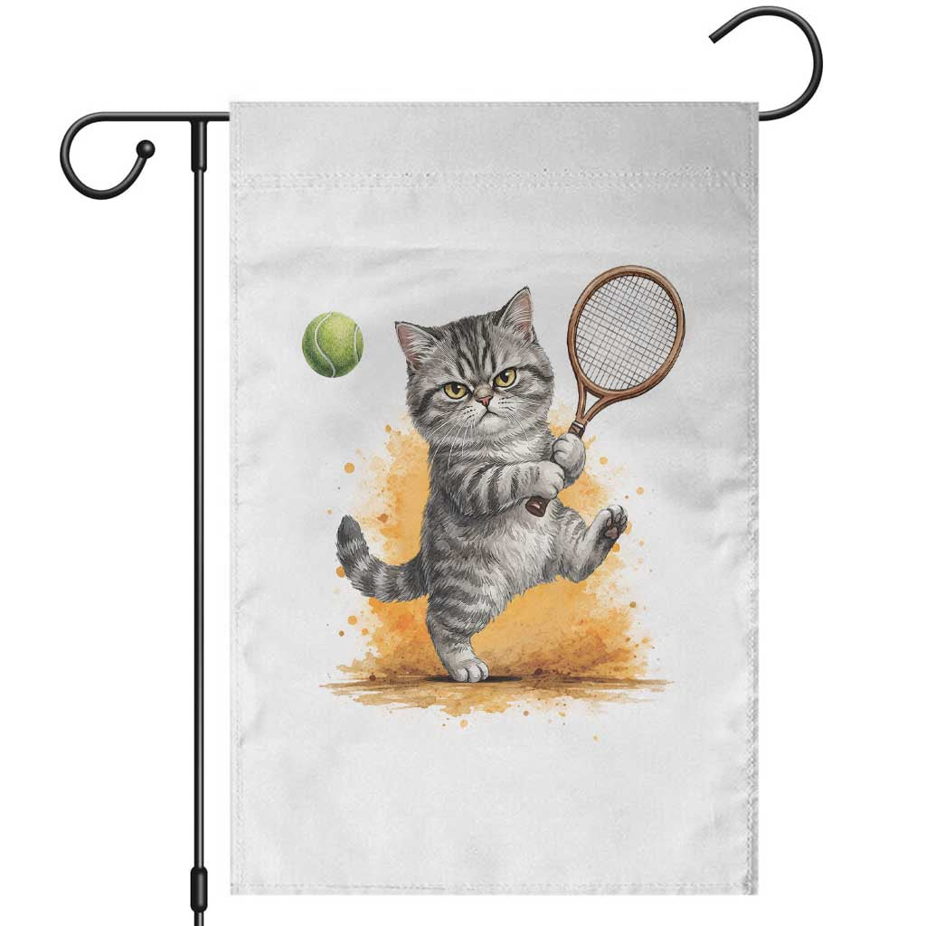 Funny Grumpy Cat Tennis Player Garden Flag Gift For Tennis Fans - Wonder Print Shop