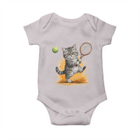 Funny Grumpy Cat Tennis Player Baby Onesie Gift For Tennis Fans - Wonder Print Shop