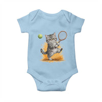 Funny Grumpy Cat Tennis Player Baby Onesie Gift For Tennis Fans - Wonder Print Shop