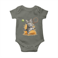 Funny Grumpy Cat Tennis Player Baby Onesie Gift For Tennis Fans - Wonder Print Shop