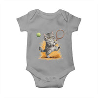 Funny Grumpy Cat Tennis Player Baby Onesie Gift For Tennis Fans - Wonder Print Shop