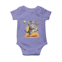 Funny Grumpy Cat Tennis Player Baby Onesie Gift For Tennis Fans - Wonder Print Shop