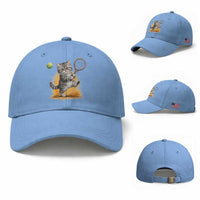 Funny Grumpy Cat Tennis Player Baseball Cap Gift For Tennis Fans