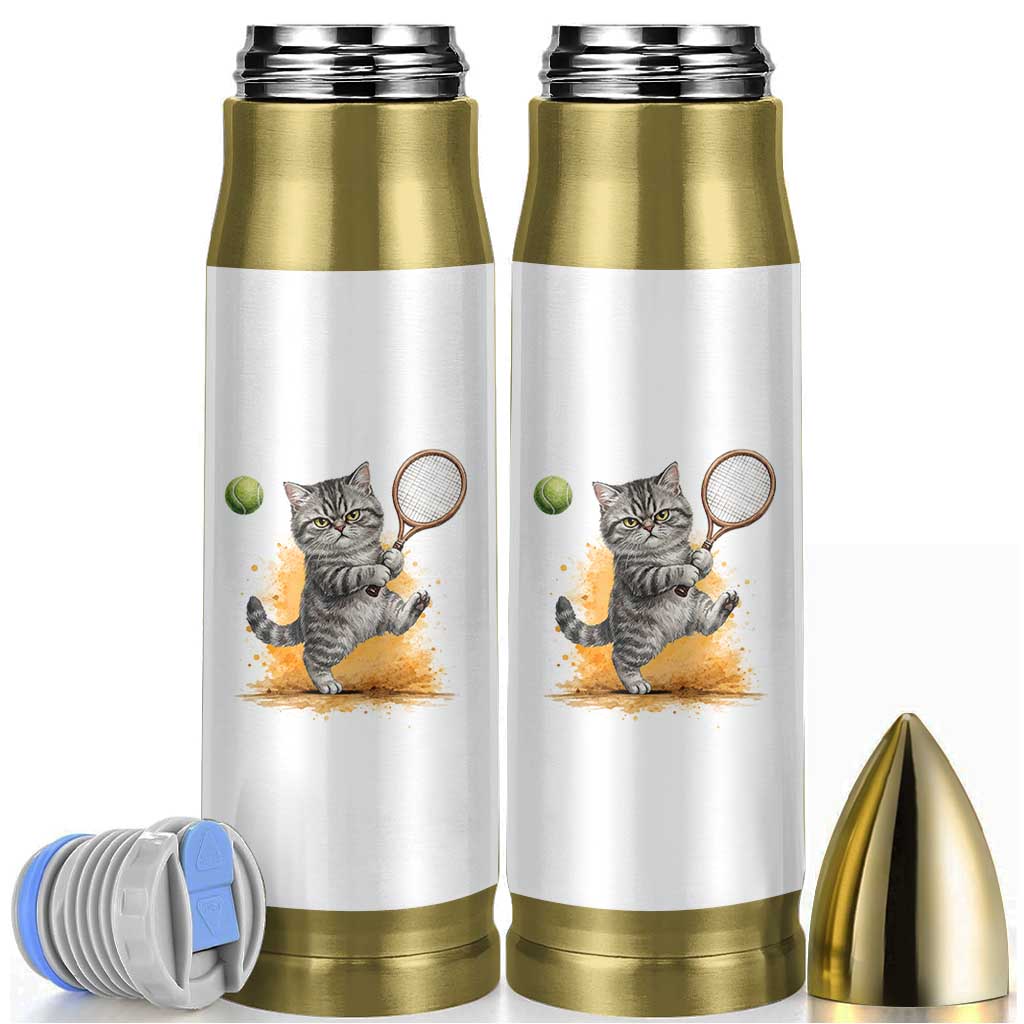 Funny Grumpy Cat Tennis Player Bullet Tumbler Gift For Tennis Fans - Wonder Print Shop