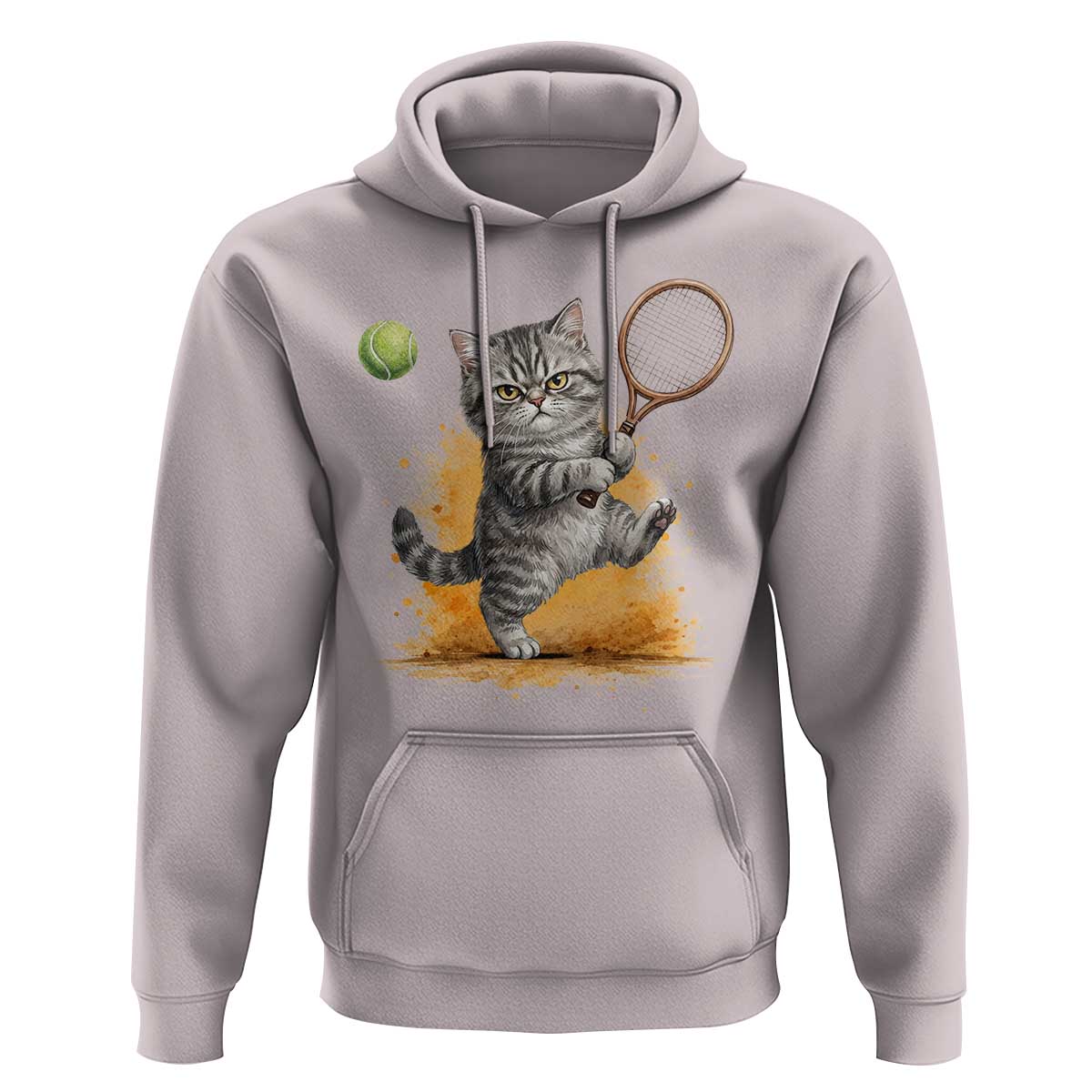 Funny Grumpy Cat Tennis Player Hoodie Gift For Tennis Fans - Wonder Print Shop