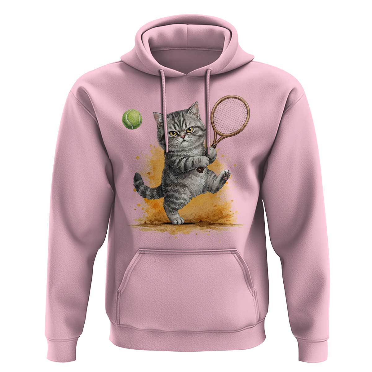 Funny Grumpy Cat Tennis Player Hoodie Gift For Tennis Fans - Wonder Print Shop
