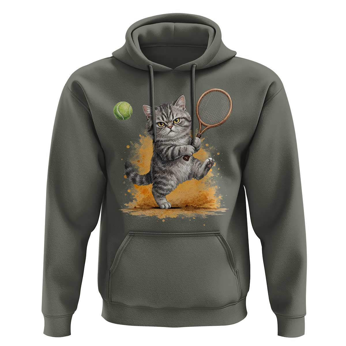 Funny Grumpy Cat Tennis Player Hoodie Gift For Tennis Fans - Wonder Print Shop
