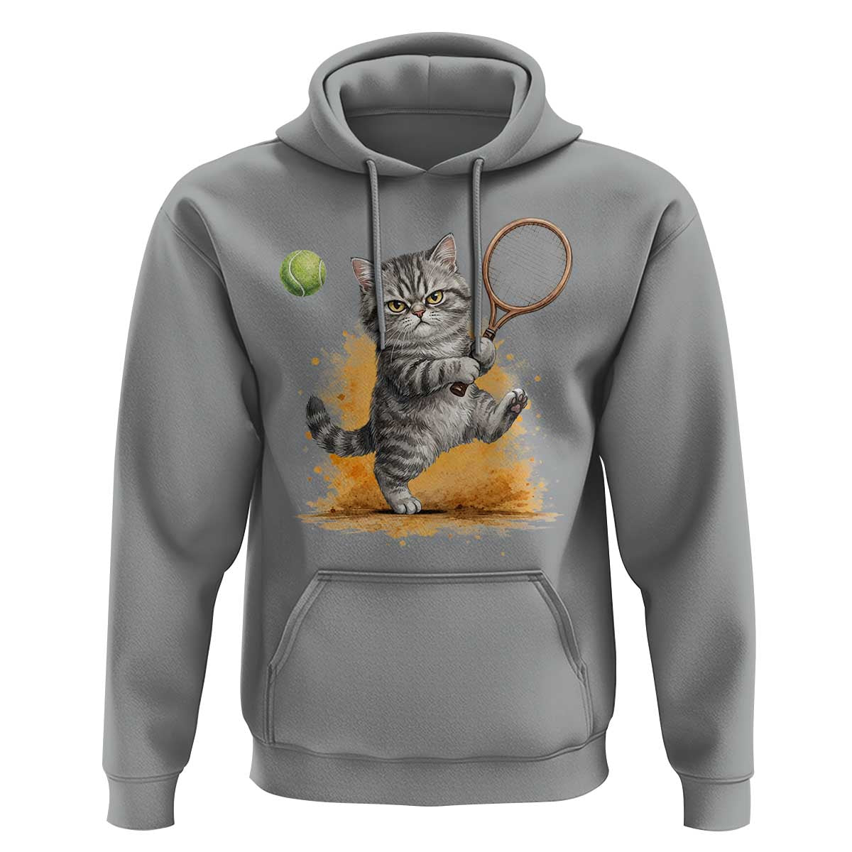Funny Grumpy Cat Tennis Player Hoodie Gift For Tennis Fans - Wonder Print Shop