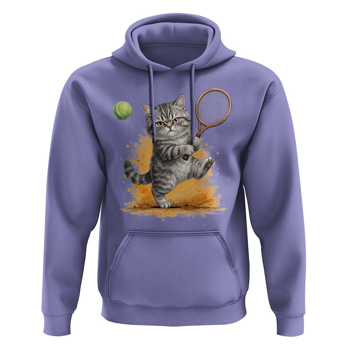 Funny Grumpy Cat Tennis Player Hoodie Gift For Tennis Fans - Wonder Print Shop