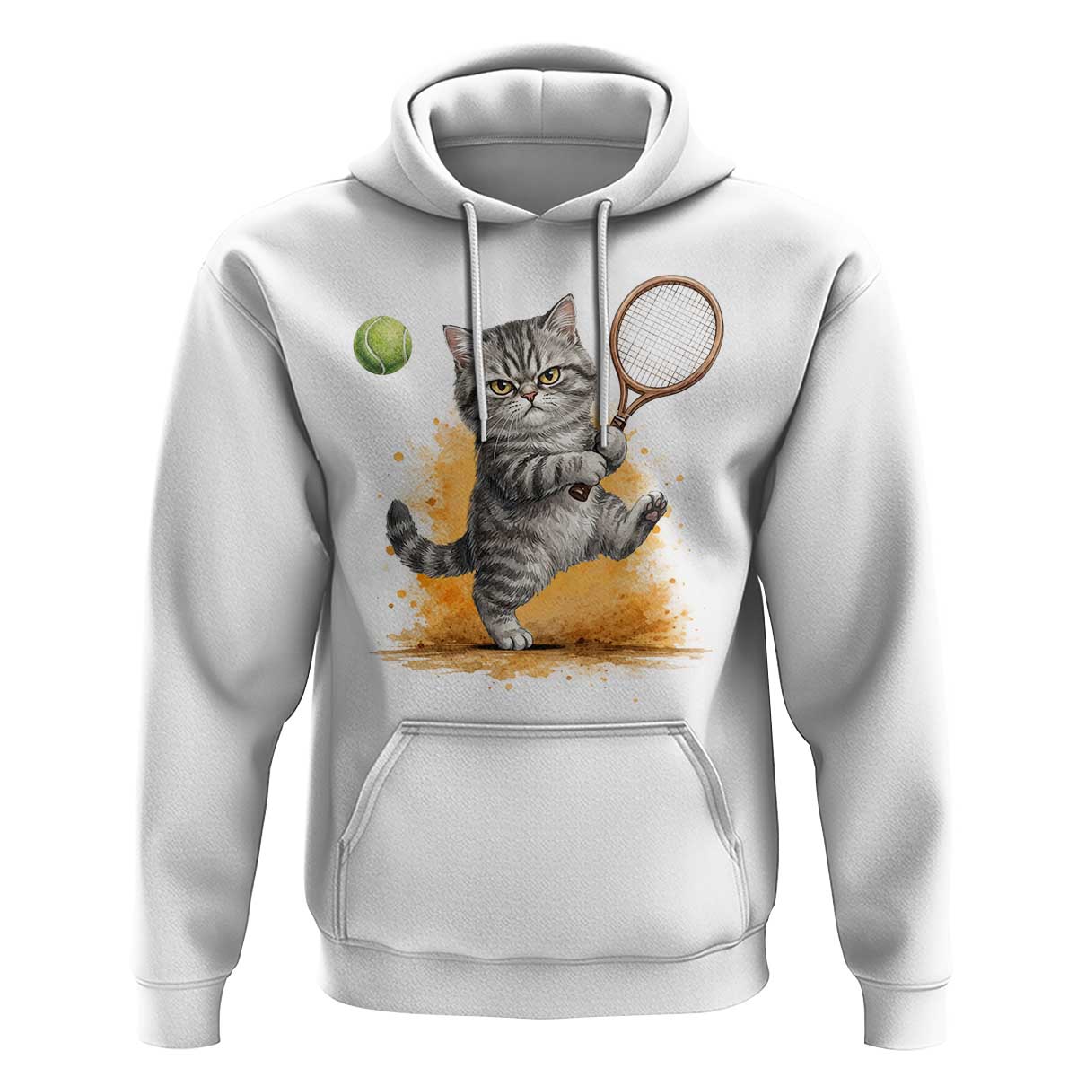 Funny Grumpy Cat Tennis Player Hoodie Gift For Tennis Fans - Wonder Print Shop