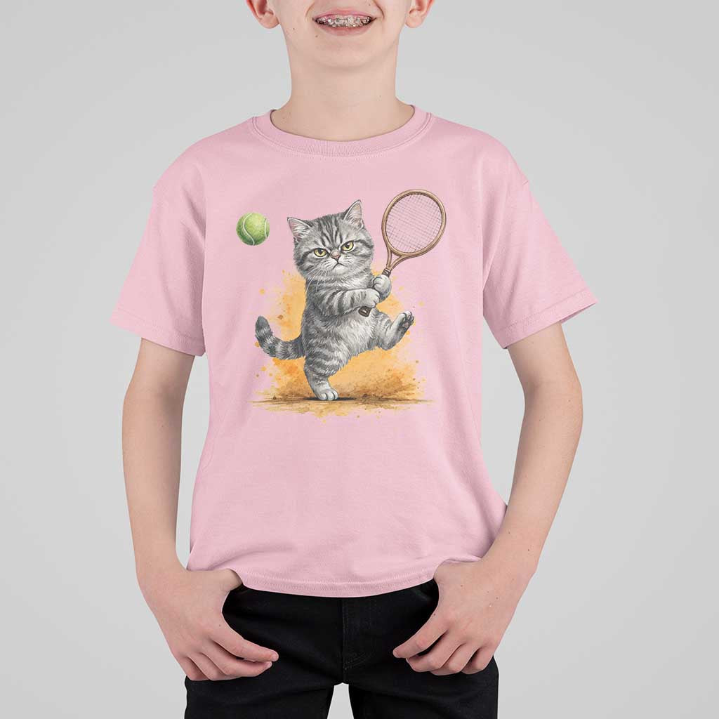 Funny Grumpy Cat Tennis Player T Shirt For Kid Gift For Tennis Fans - Wonder Print Shop