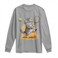 Funny Grumpy Cat Tennis Player Long Sleeve Shirt Gift For Tennis Fans - Wonder Print Shop