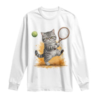 Funny Grumpy Cat Tennis Player Long Sleeve Shirt Gift For Tennis Fans - Wonder Print Shop