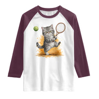 Funny Grumpy Cat Tennis Player Raglan Shirt Gift For Tennis Fans - Wonder Print Shop