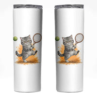 Funny Grumpy Cat Tennis Player Skinny Tumbler Gift For Tennis Fans - Wonder Print Shop