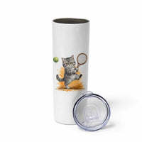 Funny Grumpy Cat Tennis Player Skinny Tumbler Gift For Tennis Fans - Wonder Print Shop