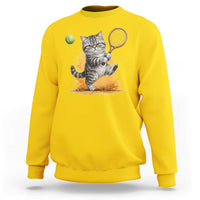 Funny Grumpy Cat Tennis Player Sweatshirt Gift For Tennis Fans - Wonder Print Shop
