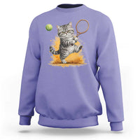 Funny Grumpy Cat Tennis Player Sweatshirt Gift For Tennis Fans - Wonder Print Shop