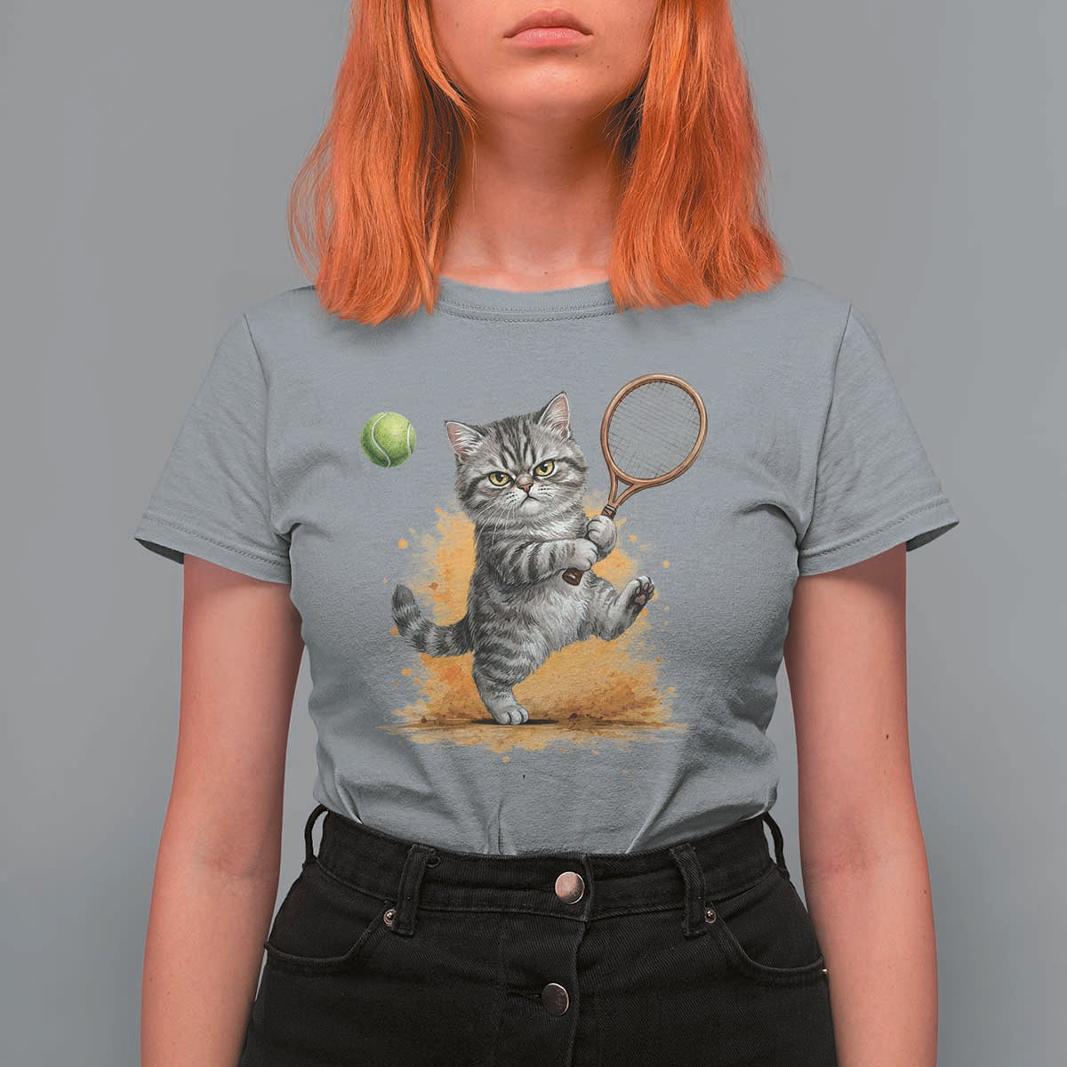 Funny Grumpy Cat Tennis Player T Shirt For Women Gift For Tennis Fans - Wonder Print Shop