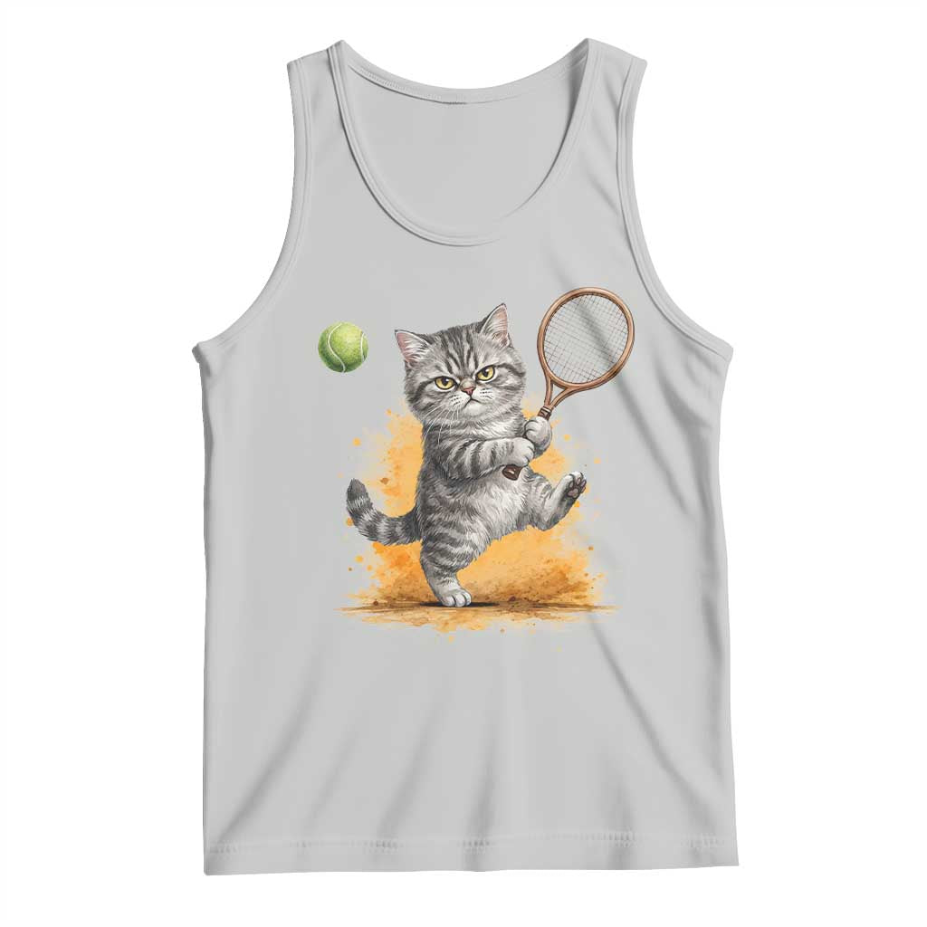 Funny Grumpy Cat Tennis Player Tank Top Gift For Tennis Fans - Wonder Print Shop