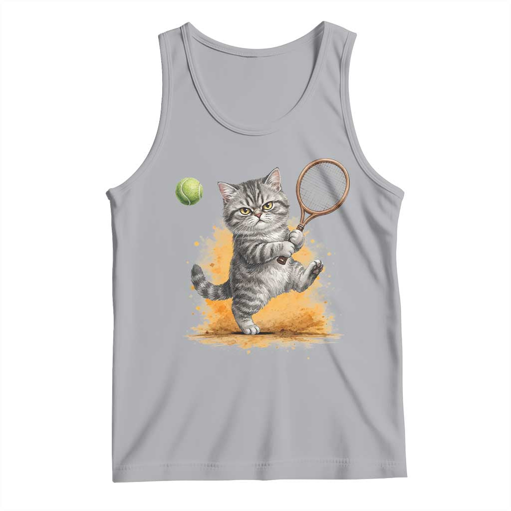 Funny Grumpy Cat Tennis Player Tank Top Gift For Tennis Fans - Wonder Print Shop