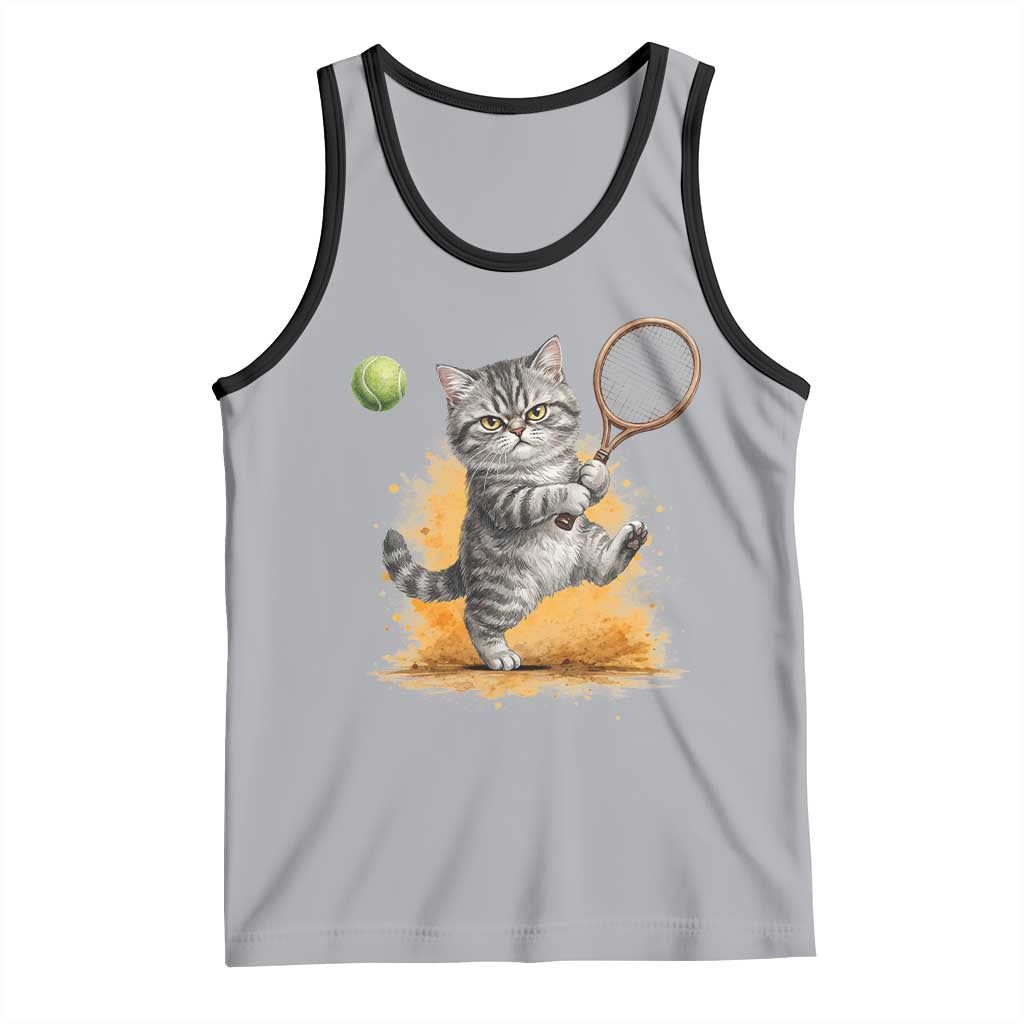 Funny Grumpy Cat Tennis Player Tank Top Gift For Tennis Fans - Wonder Print Shop