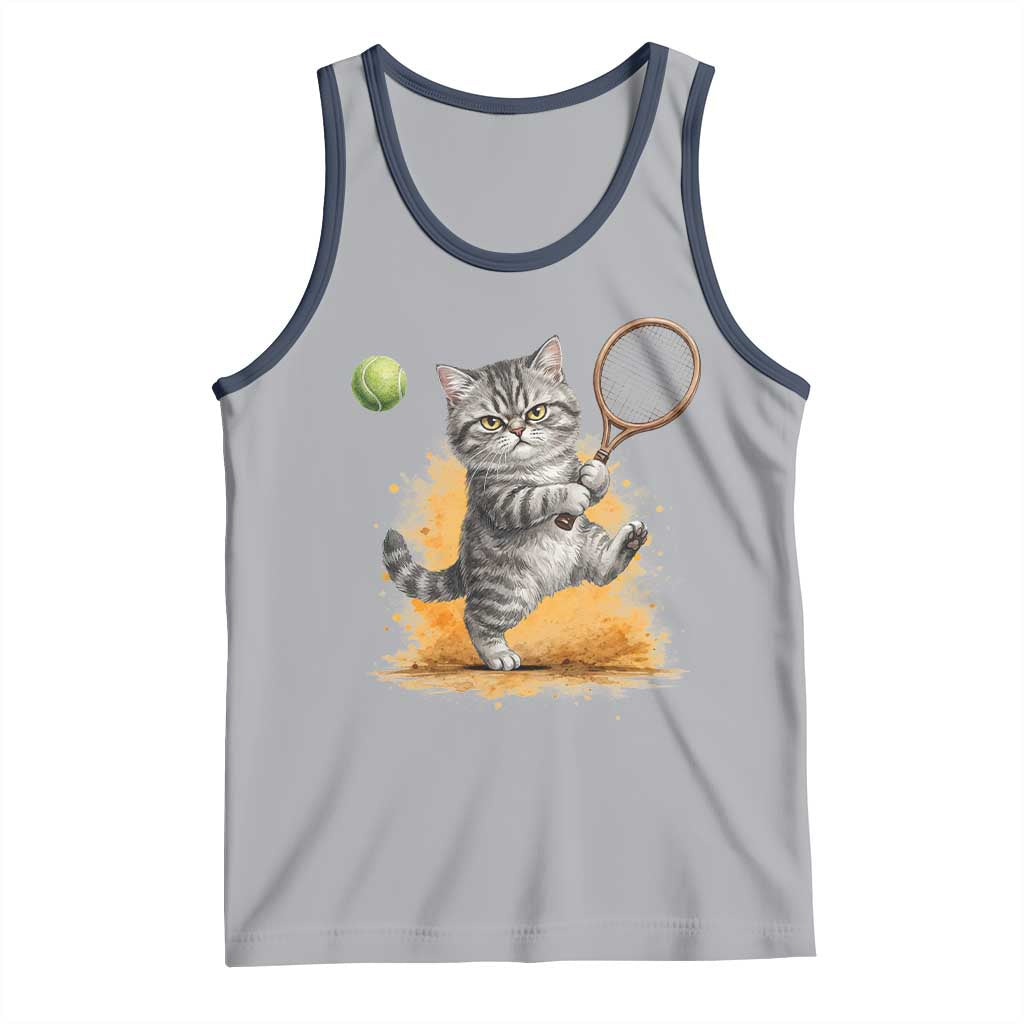 Funny Grumpy Cat Tennis Player Tank Top Gift For Tennis Fans - Wonder Print Shop