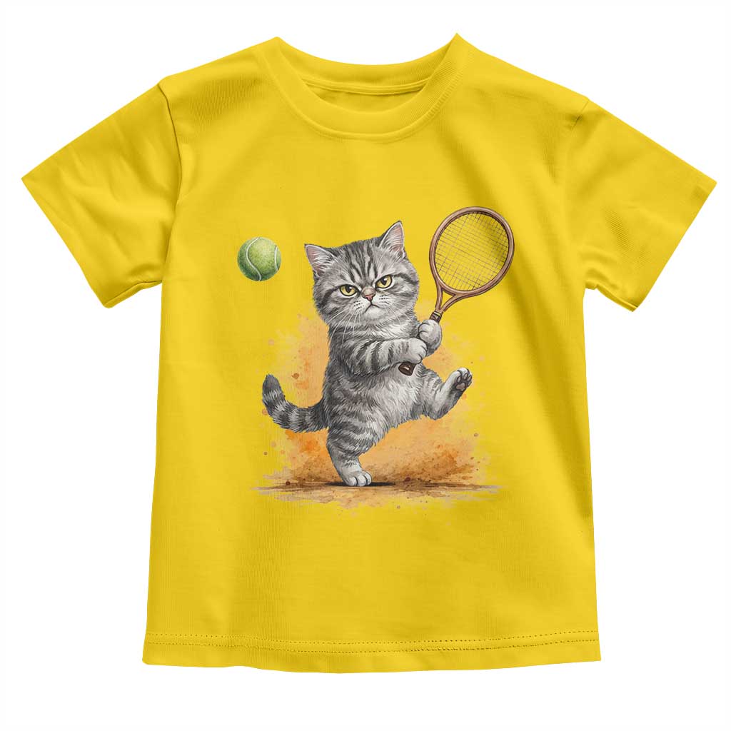 Funny Grumpy Cat Tennis Player Toddler T Shirt Gift For Tennis Fans - Wonder Print Shop
