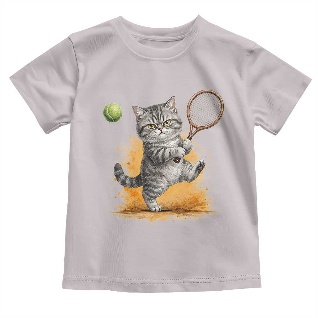 Funny Grumpy Cat Tennis Player Toddler T Shirt Gift For Tennis Fans - Wonder Print Shop