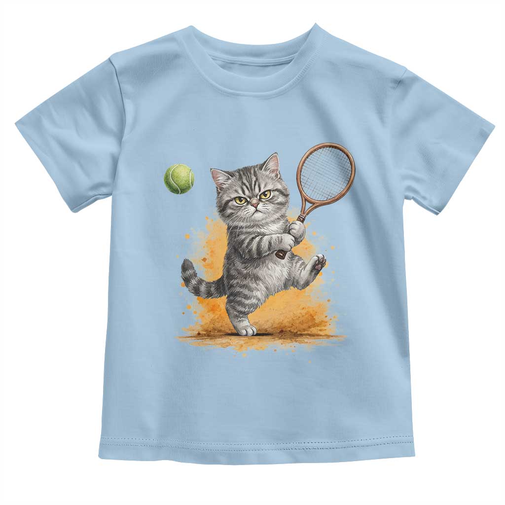 Funny Grumpy Cat Tennis Player Toddler T Shirt Gift For Tennis Fans - Wonder Print Shop