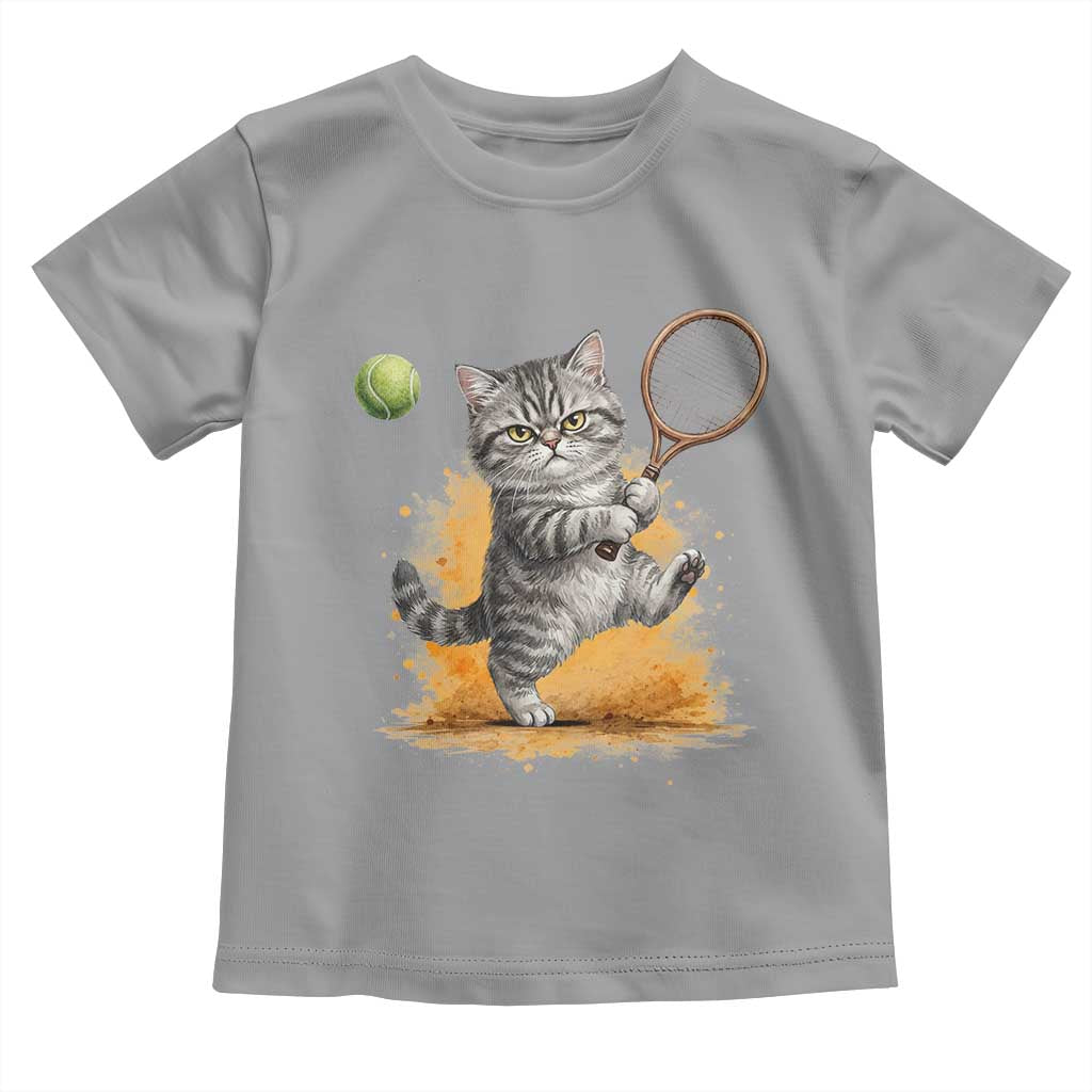 Funny Grumpy Cat Tennis Player Toddler T Shirt Gift For Tennis Fans - Wonder Print Shop