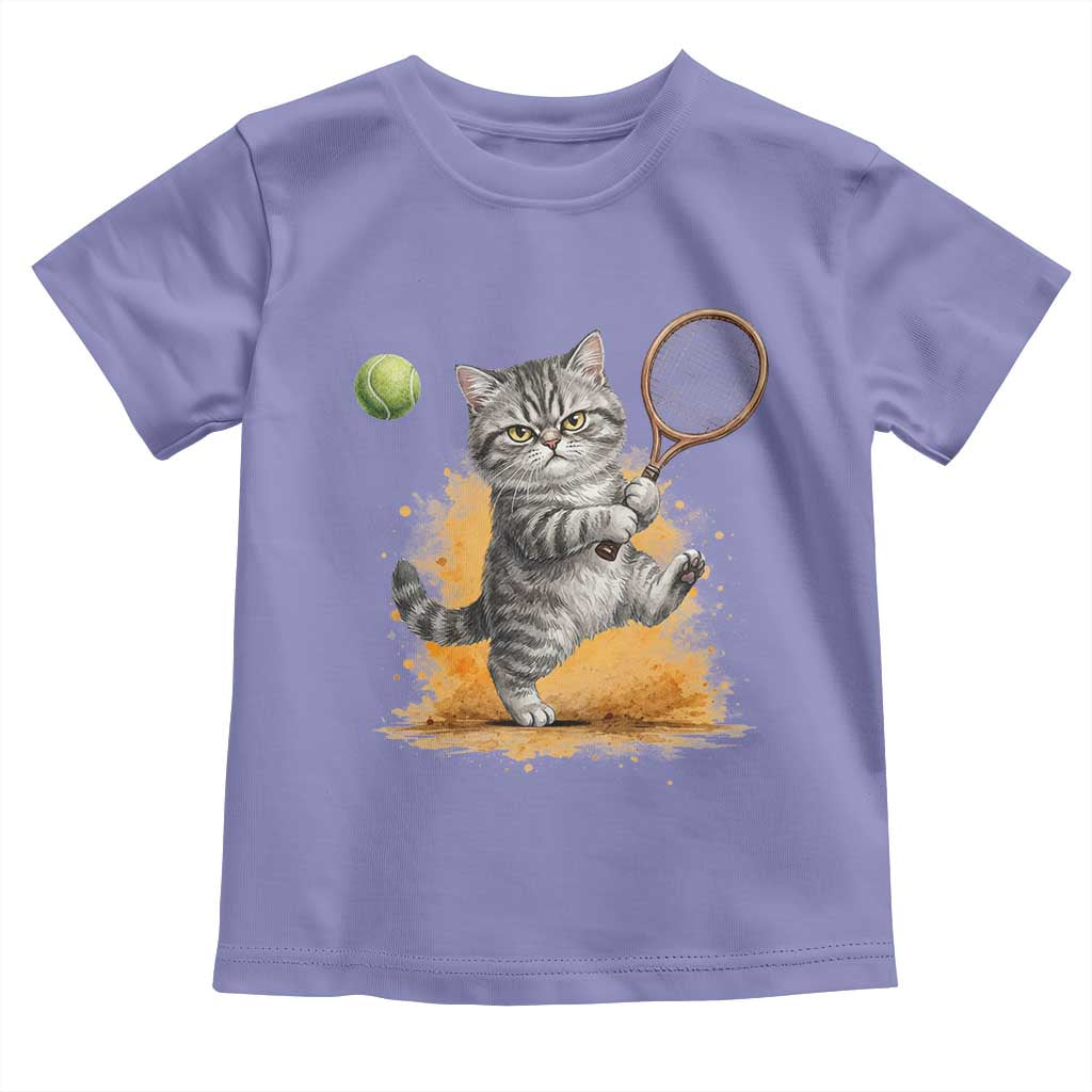 Funny Grumpy Cat Tennis Player Toddler T Shirt Gift For Tennis Fans - Wonder Print Shop