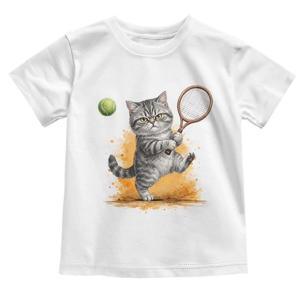 Funny Grumpy Cat Tennis Player Toddler T Shirt Gift For Tennis Fans - Wonder Print Shop