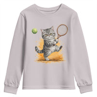 Funny Grumpy Cat Tennis Player Youth Sweatshirt Gift For Tennis Fans - Wonder Print Shop